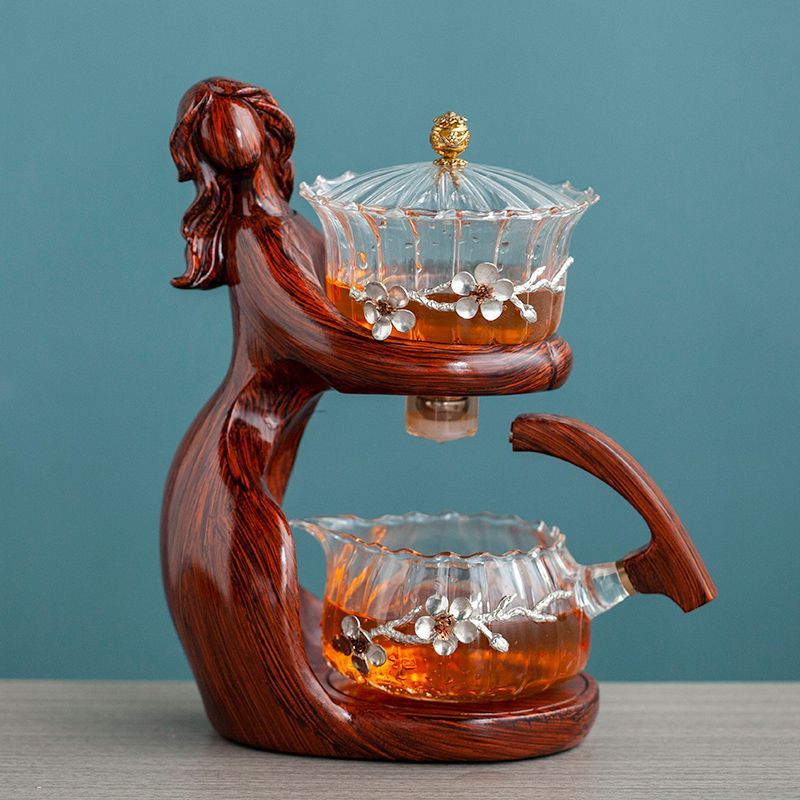 Sculptural Semi-Automatic Glass Tea Infuser Set
