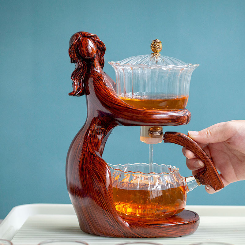 Sculptural Semi-Automatic Glass Tea Infuser Set