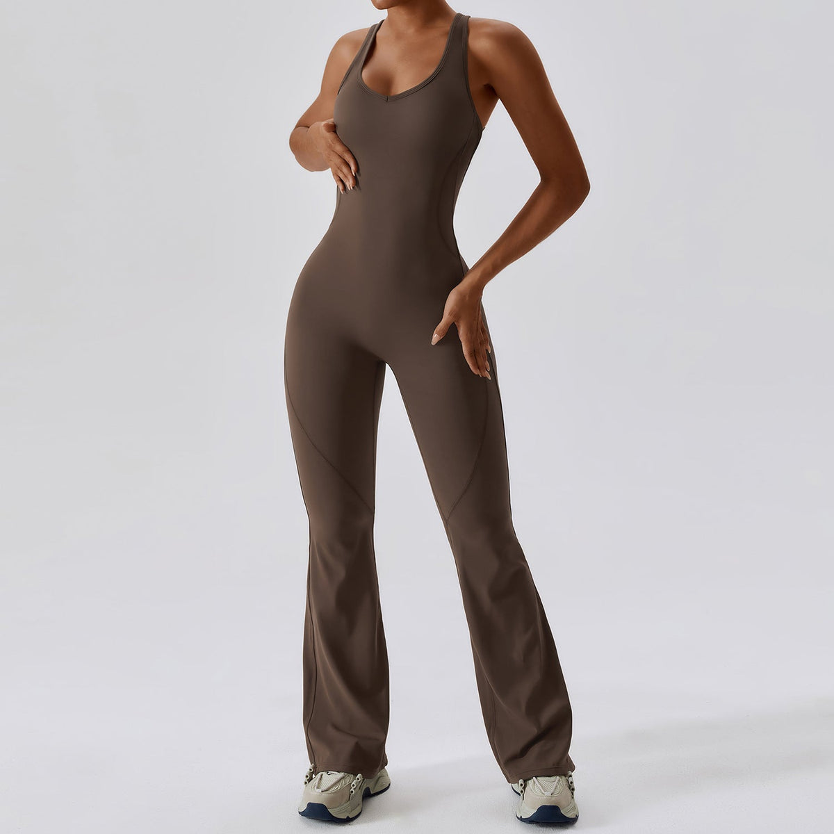 Velura Flare-Leg Quick-Dry Active Jumpsuit
