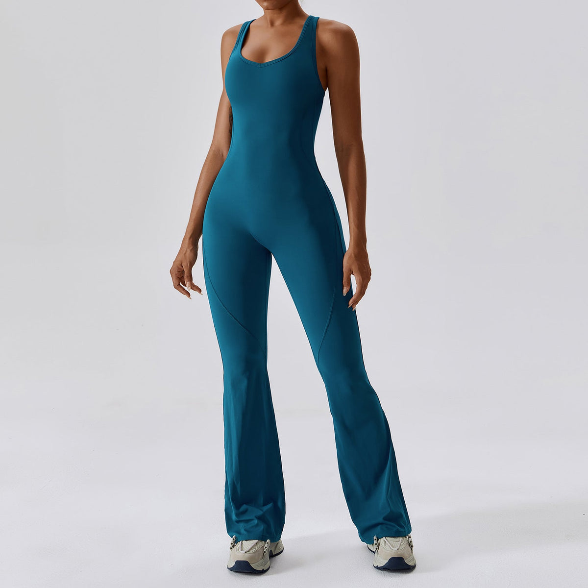 Velura Flare-Leg Quick-Dry Active Jumpsuit