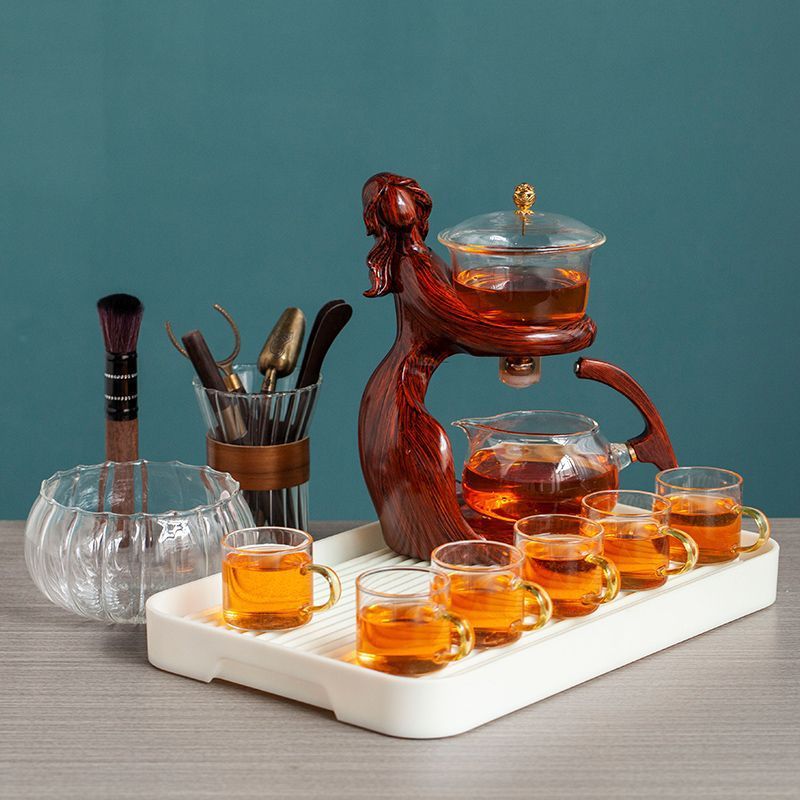 Sculptural Semi-Automatic Glass Tea Infuser Set