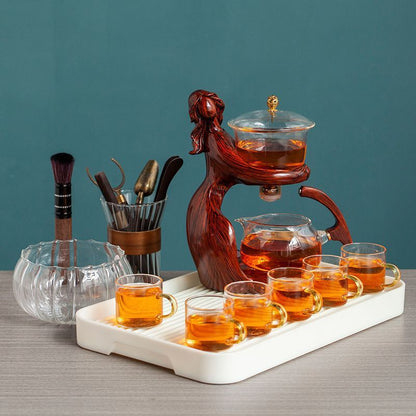 Sculptural Semi-Automatic Glass Tea Infuser Set