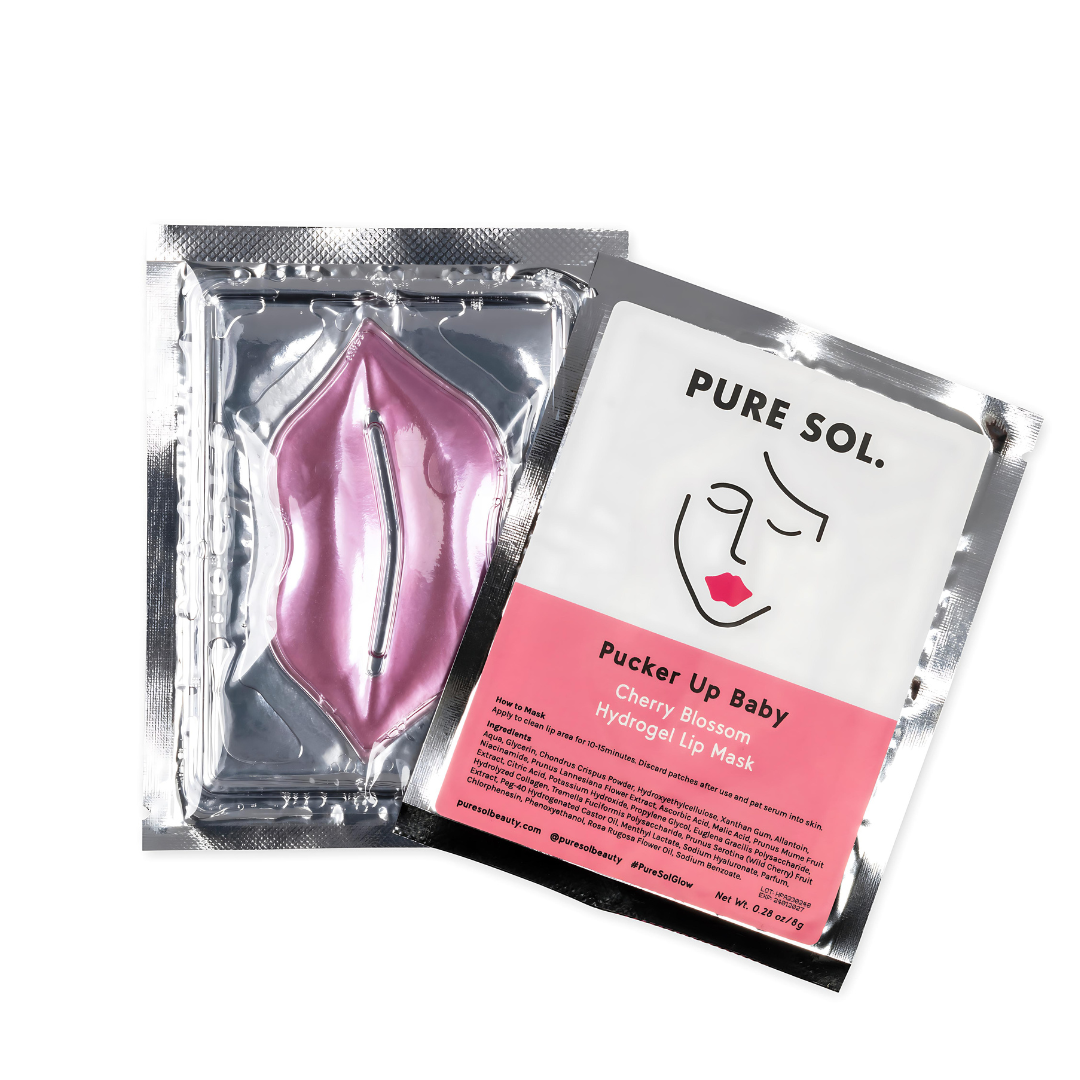 PURESOL Pucker Up Cherry Blossom Hydrogel Lip Masks — 6 Pack
