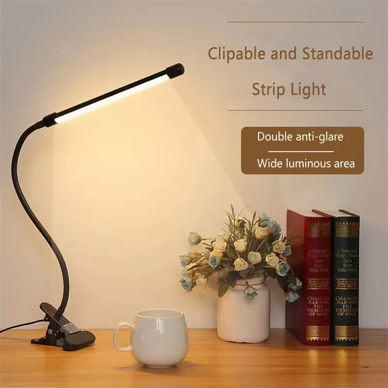 Premium LED Clip Desk Lamp - Velura14k Gooseneck Reading Light