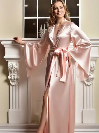 Velura Luxe Bridal Satin Kimono Robe