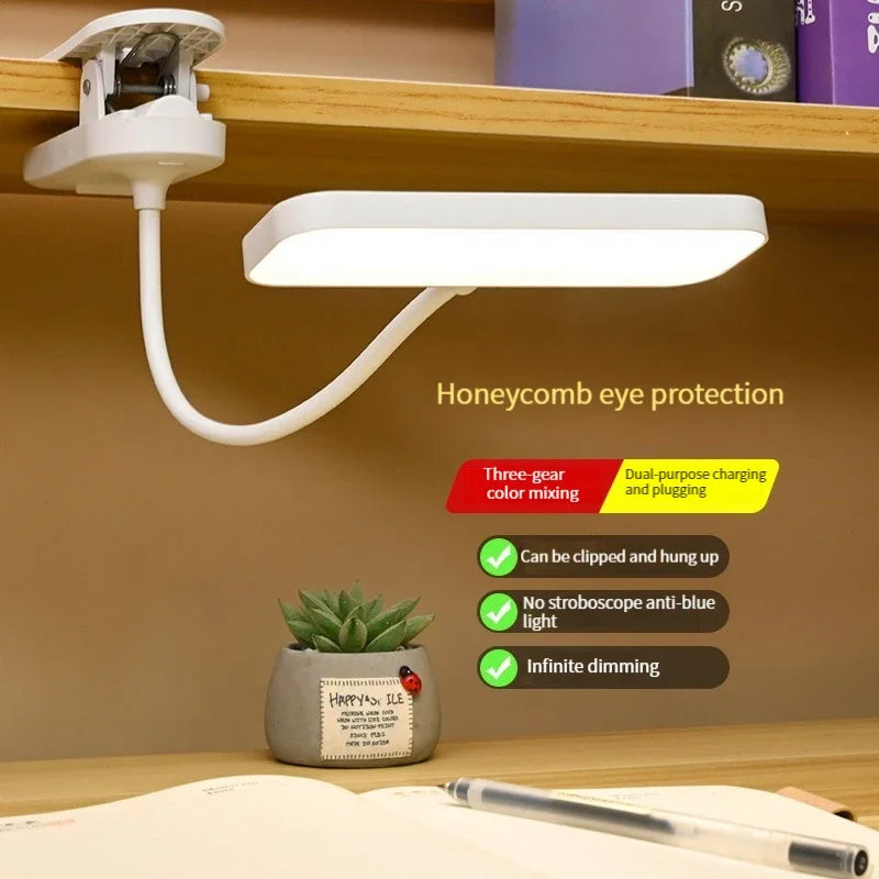 Premium LED Clip-On Desk Lamp - Velura14k Eye Care Light