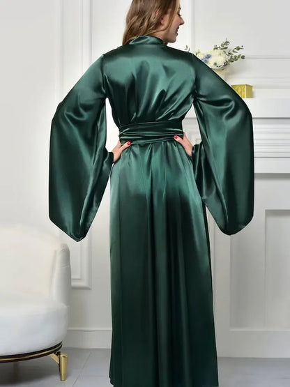 Velura Luxe Bridal Satin Kimono Robe