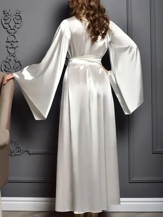 Velura Luxe Bridal Satin Kimono Robe