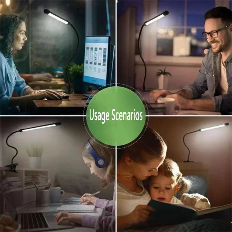Premium LED Clip Desk Lamp - Velura14k Gooseneck Reading Light