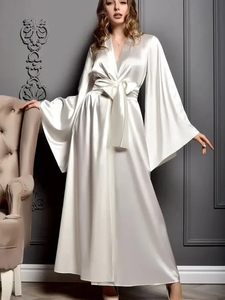 Velura Luxe Bridal Satin Kimono Robe