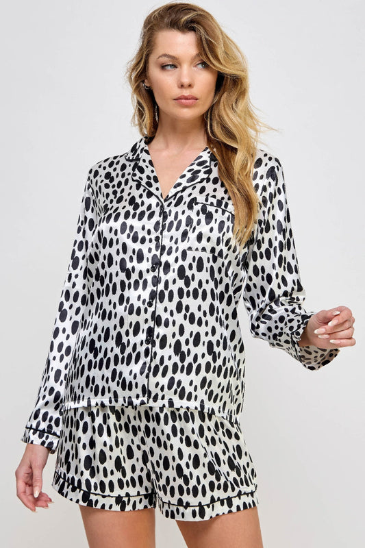 Velura Luxe Pajama Set — Soft Satin Button-Up Loungewear Set