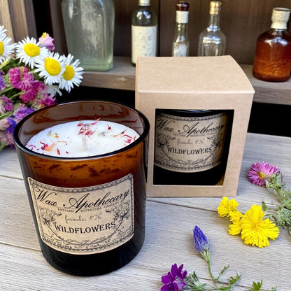 9 oz Wildflowers Artisan Amber Glass Candle