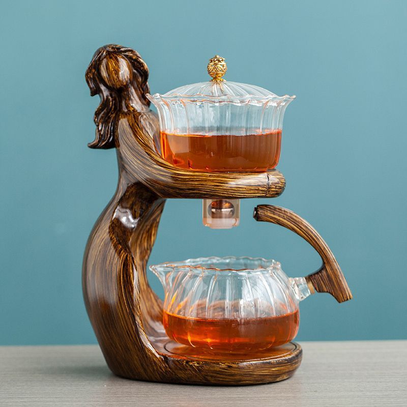Sculptural Semi-Automatic Glass Tea Infuser Set