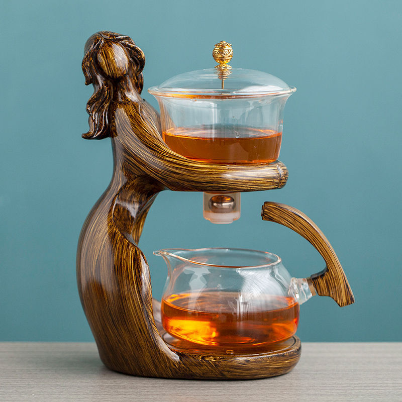 Sculptural Semi-Automatic Glass Tea Infuser Set