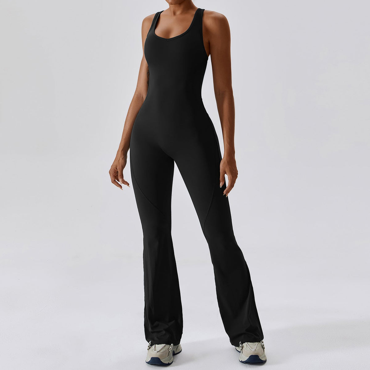 Velura Flare-Leg Quick-Dry Active Jumpsuit