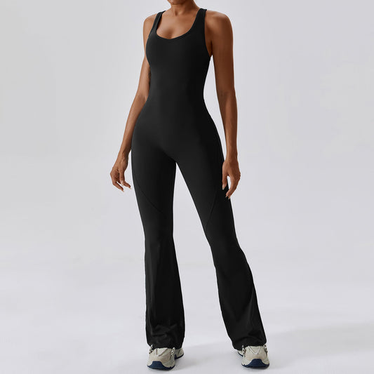 Velura Flare-Leg Quick-Dry Active Jumpsuit