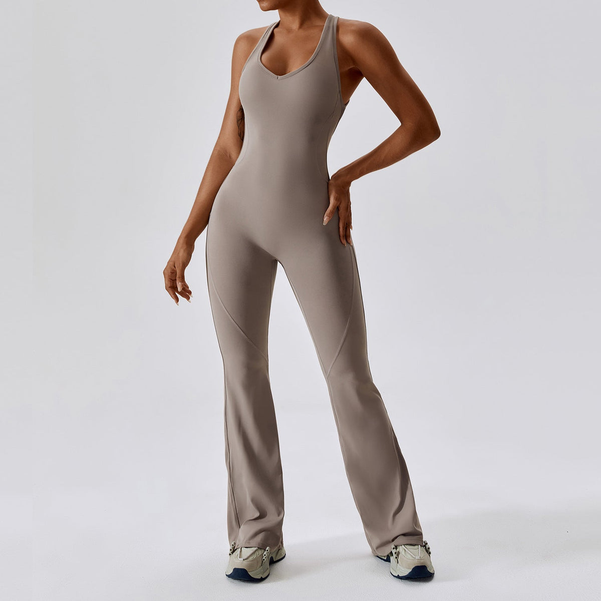 Velura Flare-Leg Quick-Dry Active Jumpsuit