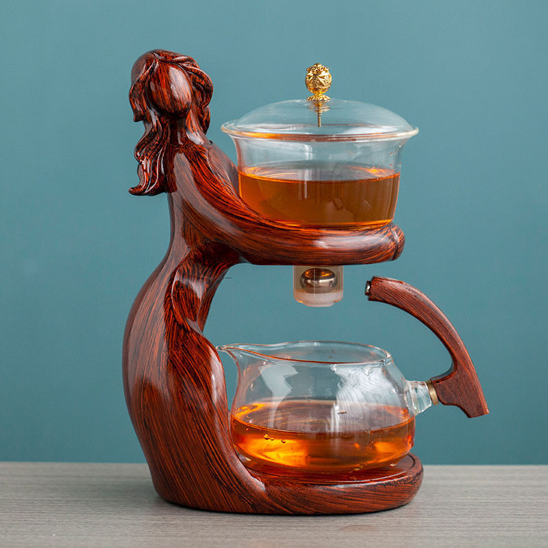 Sculptural Semi-Automatic Glass Tea Infuser Set