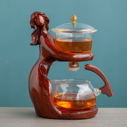 Sculptural Semi-Automatic Glass Tea Infuser Set