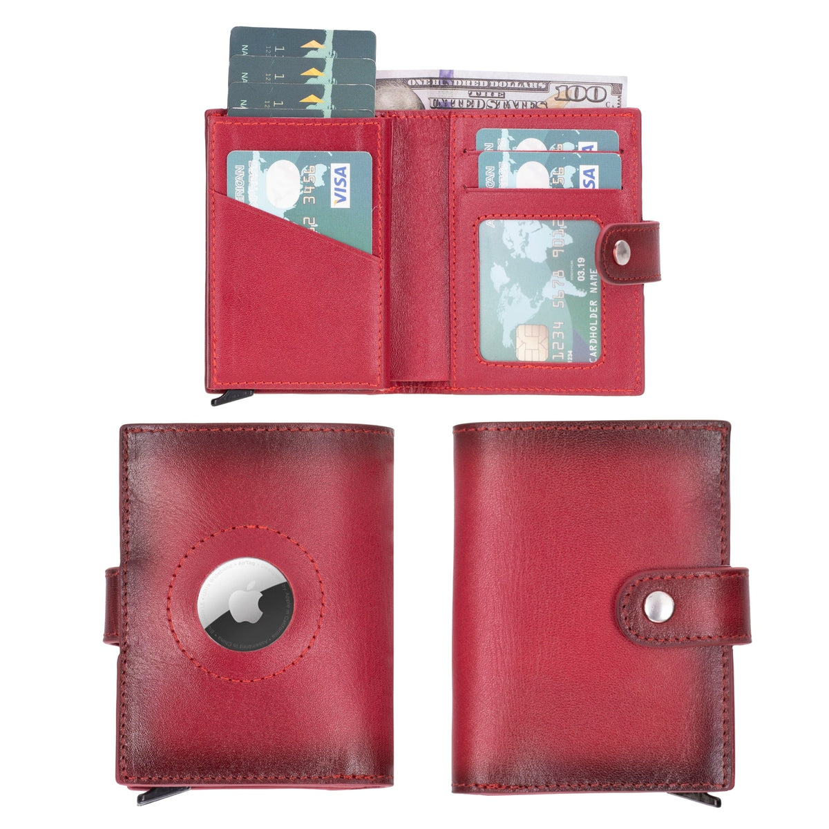 Douglas Genuine Leather Pop-Up Wallet with AirTag Slot - RFID Blocking Cardholder-11