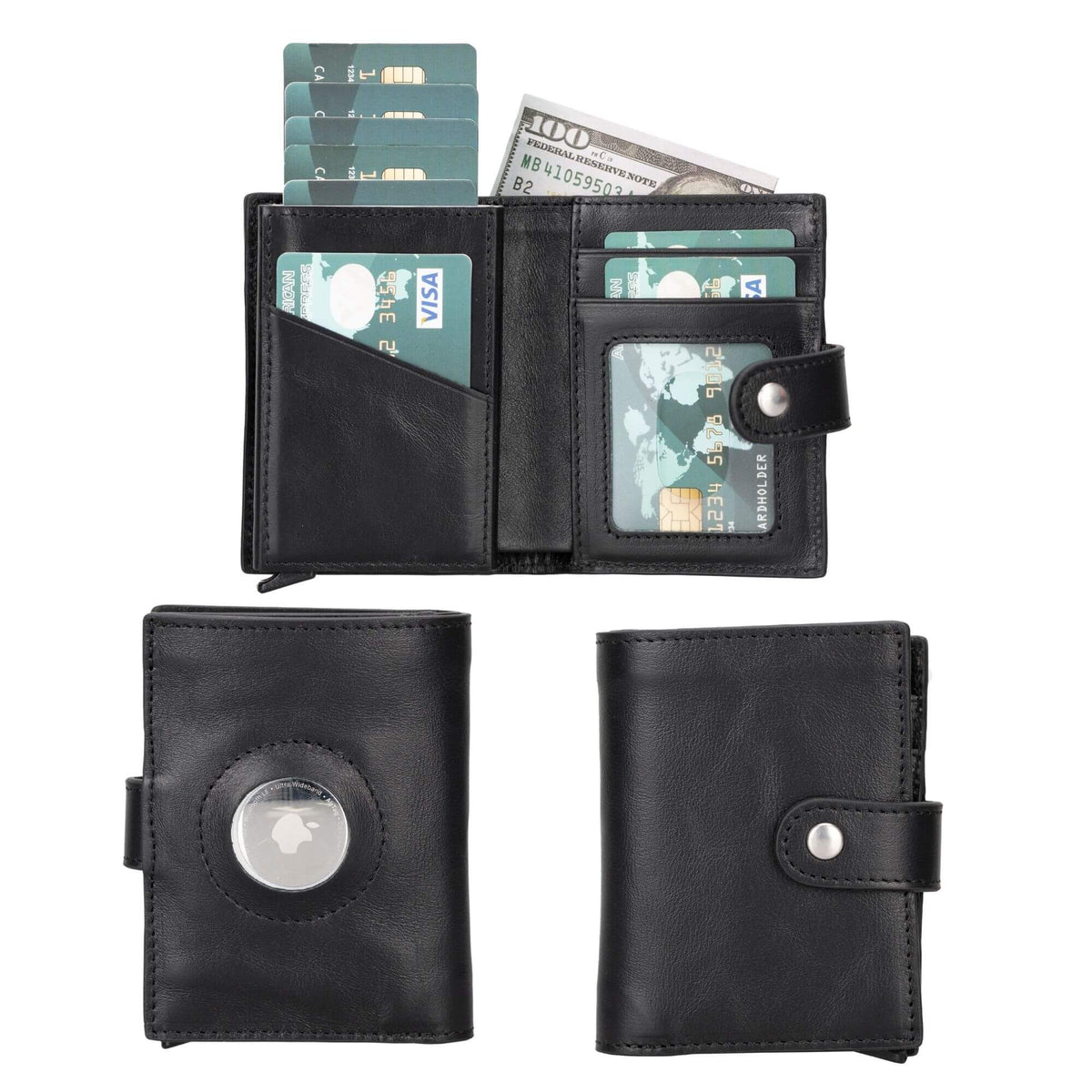 Douglas Genuine Leather Pop-Up Wallet with AirTag Slot - RFID Blocking Cardholder-5