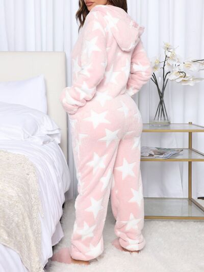 Velura Printed Zip-Up Lounge Set — Luxury Stretch Loungewear for Women