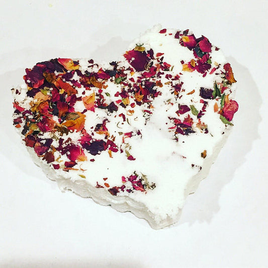 Velura Rose Heart Bath Bomb — Organic Rose Petal & Jojoba Luxury Soak