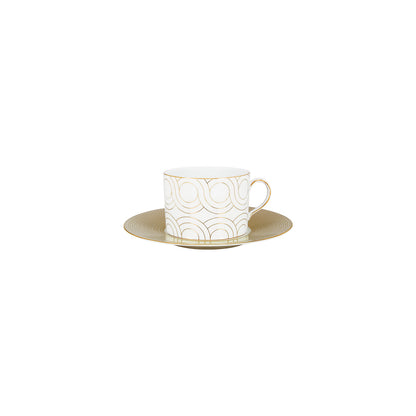 CASANOI Infinity Gold-Rimmed 11-Piece Porcelain Tea Service for 4