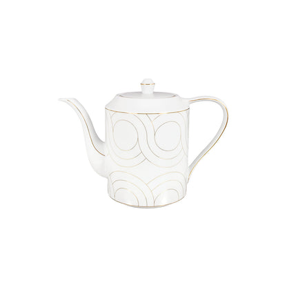 CASANOI Infinity Gold-Rimmed 11-Piece Porcelain Tea Service for 4