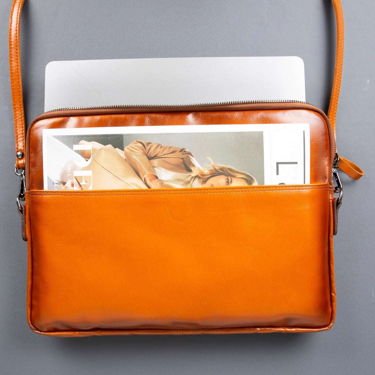 Seward Leather Laptop Bag with Shoulder Strap - MacBook Sleeve 14" & 16"-6