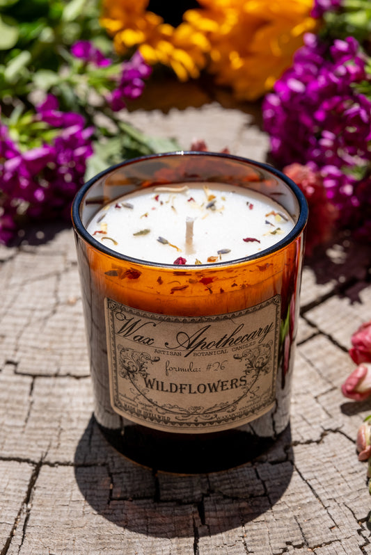 9 oz Wildflowers Artisan Amber Glass Candle
